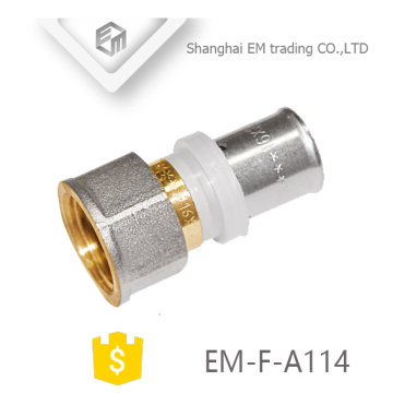 EM-F-A114 Straight plug connection nickel plated straight brass compression pipe fitting